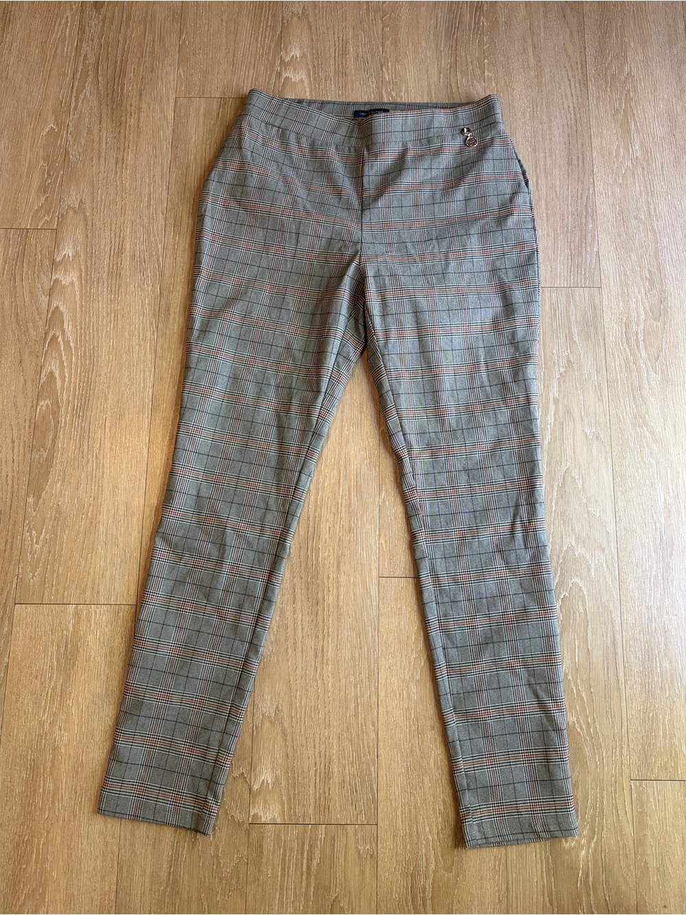 Tommy Hilfiger Glen Plaid Skinny Ankle Pants w/ Elastic Waistband